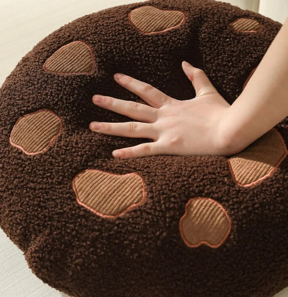 Soft Cookie Chocolate Chip Shape Pillow